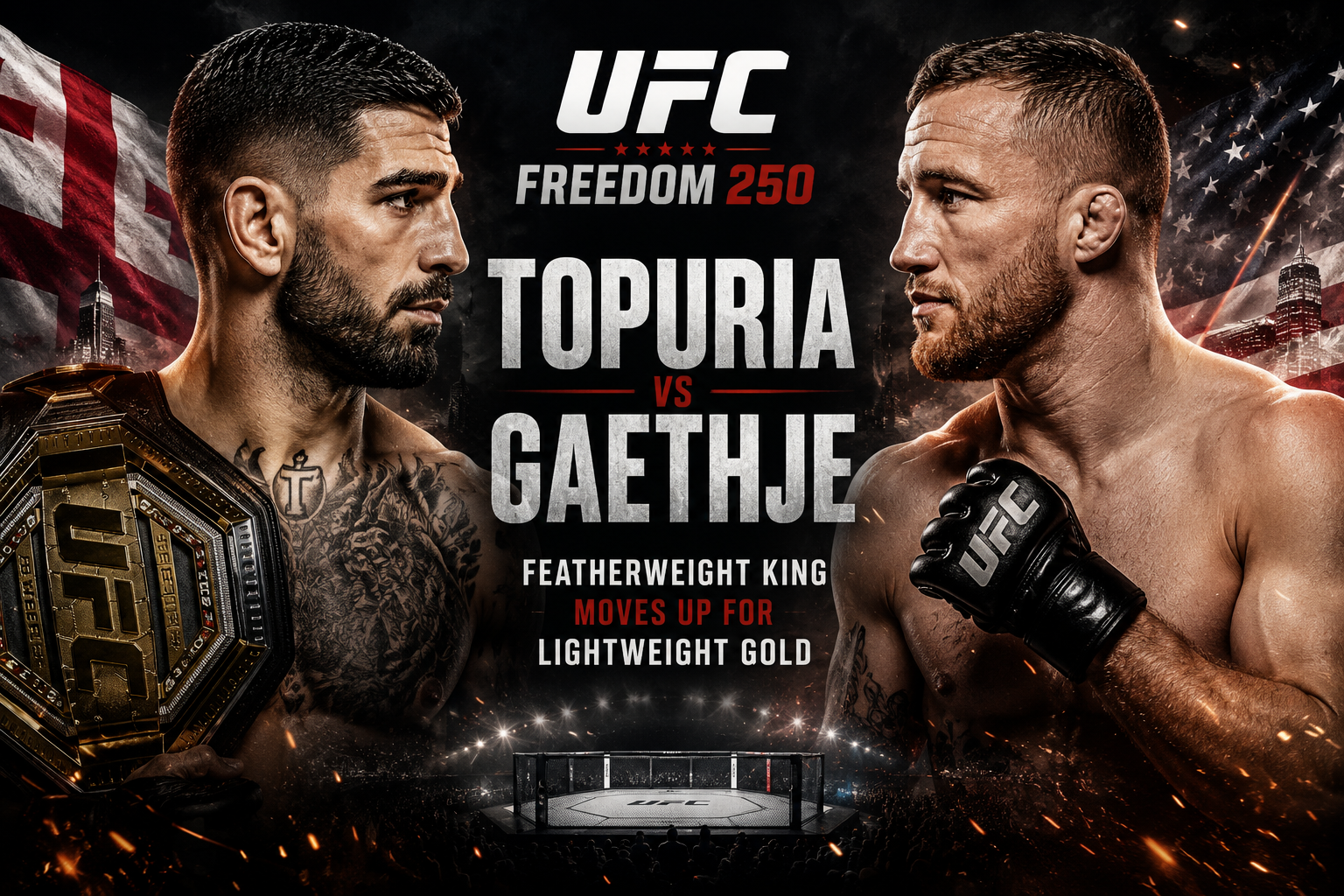 Topuria vs Gaethje UFC Freedom 250