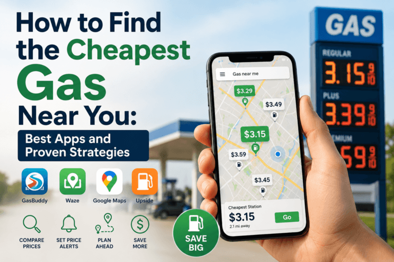 How to Find the Cheapest Gas Near You: Best Apps and Proven Strategies — featuring GasBuddy, Waze, Google Maps, and Upside, with tips to compare prices, set alerts, plan ahead, and save more
