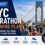 2026 NYC Marathon Training Plan — November 1 Race Day. 16-week schedule, hill work, heat safety & race day guide. 26.2 miles, five boroughs, one finish